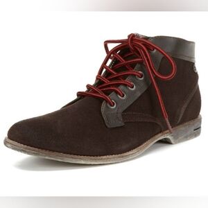 Sneaky Steve Brown Boots with Red Laces, Size 8.5